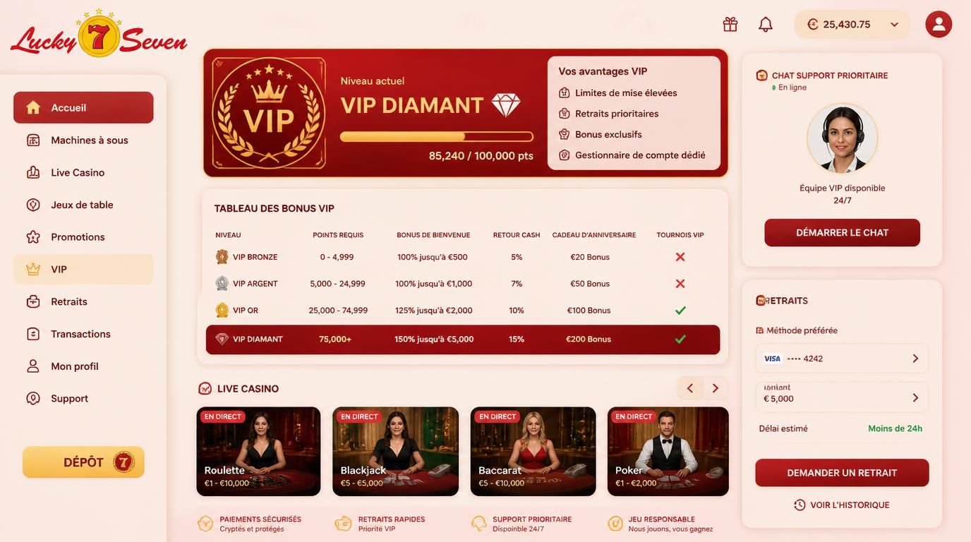 Visuel montrant les privilĂšges VIP via lâappli mobile