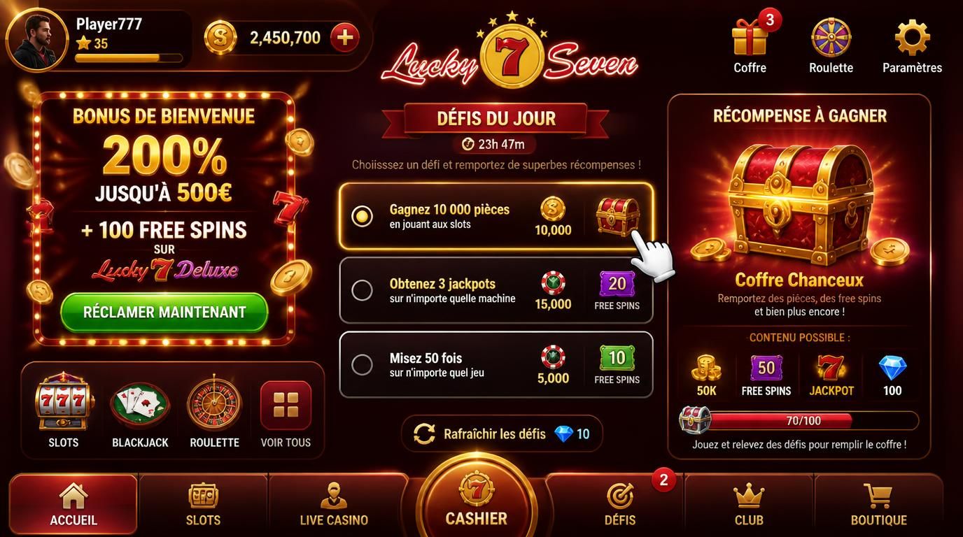 Bonus promo, missions et défis à capturer